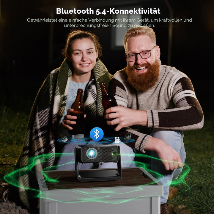 28000 Lumen Smart Beamer, Kompatibel mit Netflix Einyoumily Beamer 1080P, WiFi 6 und Bluetooth, Elek