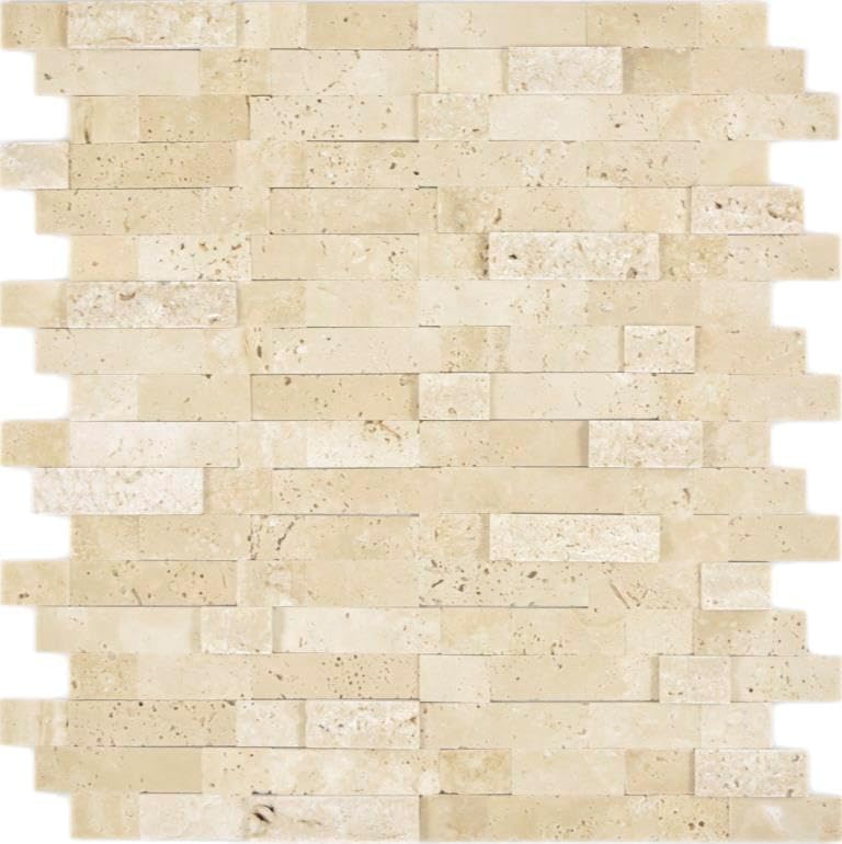 Selbstklebnde Mosaikmatte Verbund Naturstein Travertine beige für WAND KÜCHE Wandverblender Fliesens