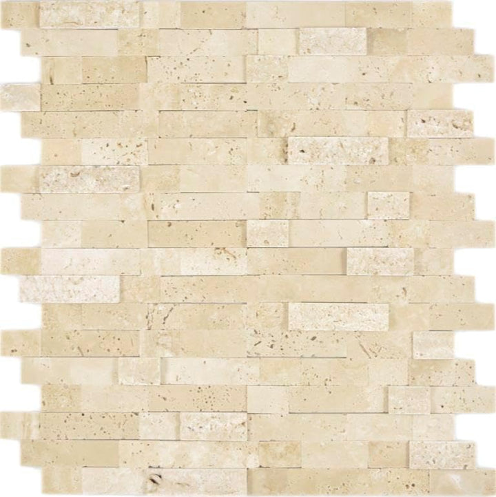 Selbstklebnde Mosaikmatte Verbund Naturstein Travertine beige für WAND KÜCHE Wandverblender Fliesens