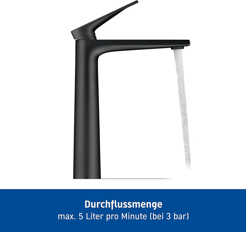 Duravit Tulum Waschtischarmatur, Grösse XL (Auslauf Höhe 222 mm), Wasserhahn Bad, Waschbecken Armatu