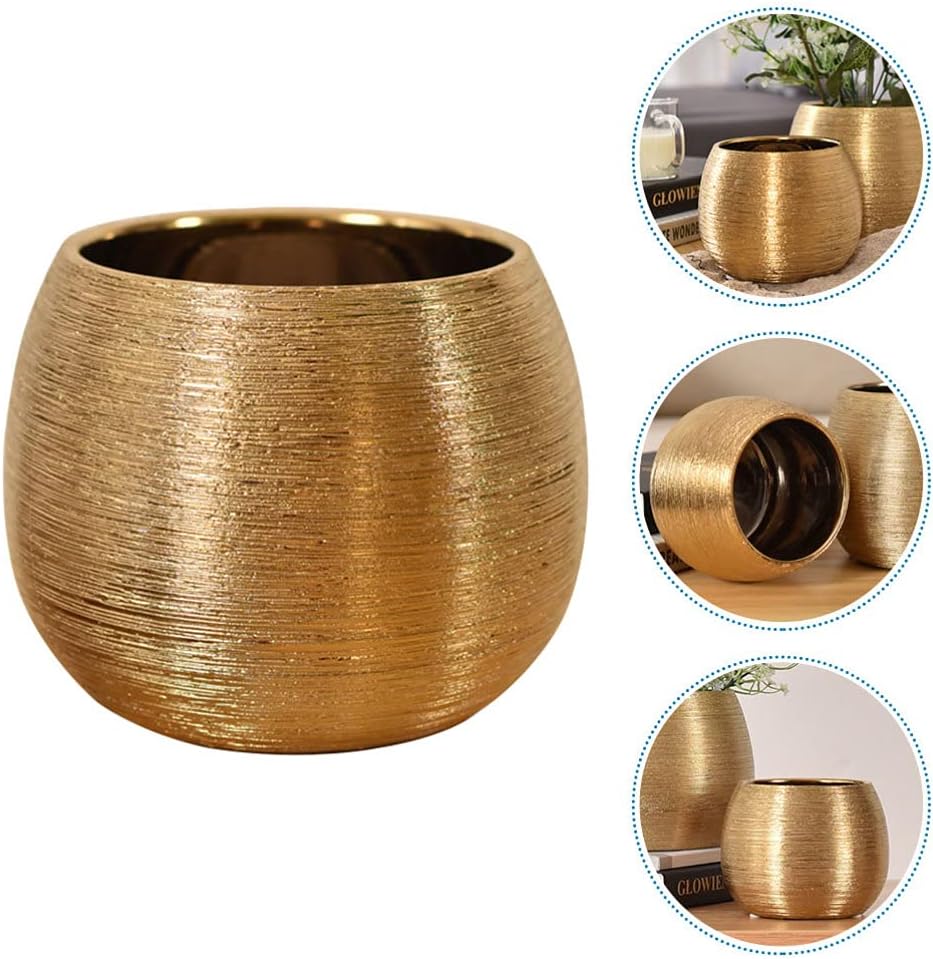 BESTonZON Keramik Tabletop Pflanzer Topf Sukkulenten Pflanzer Topf Kupfer Kaktus Blumentopf Fenster