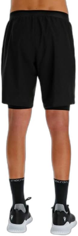 Macron Herren Padel Cb Matias Double Man Blk Running Shorts, Schwarz, XXL