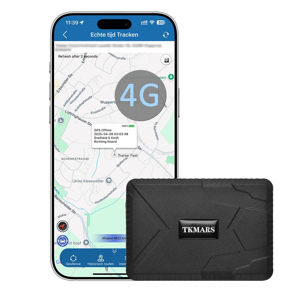 TKMARS GPS Tracker, Auto Fahrzeug GPS Tracking Echtzeit-Tracking GPS Ortung starker Magnet GPS Track