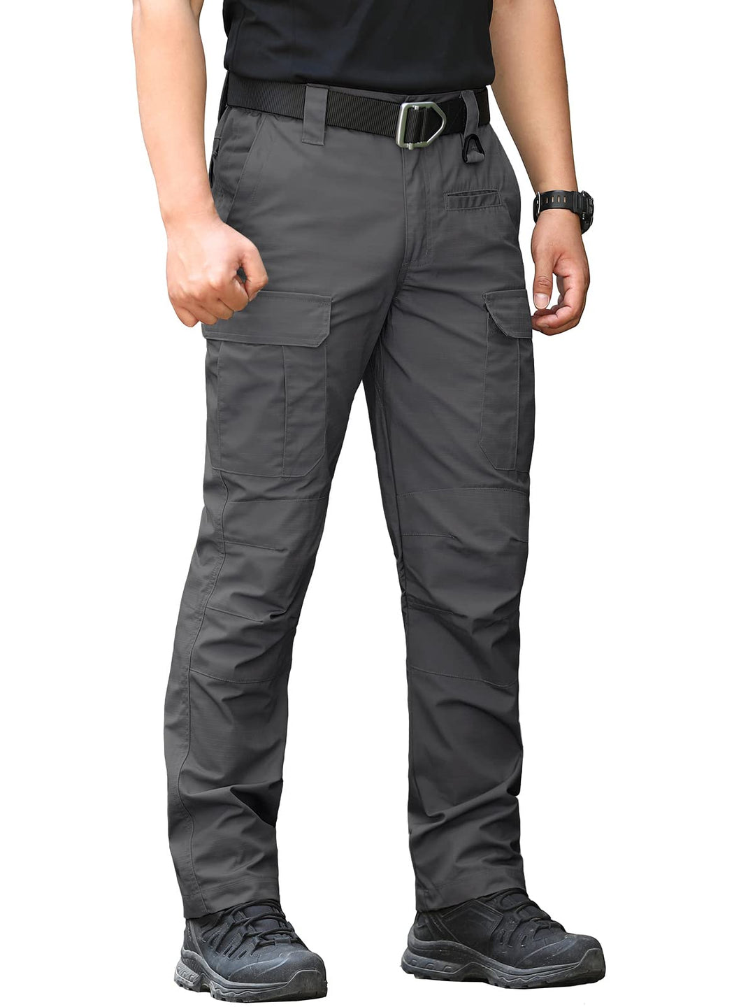 CARWORNIC Herren Taktische Militär Hose Wasserdicht Arbeit Cargohose, Dunkelgrau
