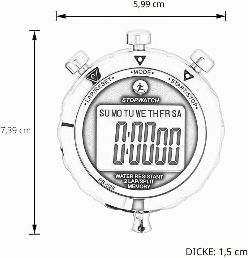 Rolilink Stoppuhr, Metall-Stoppuhr für Sport, wasserdichte Stoppuhren, Timer für Sport und Wettkämpf