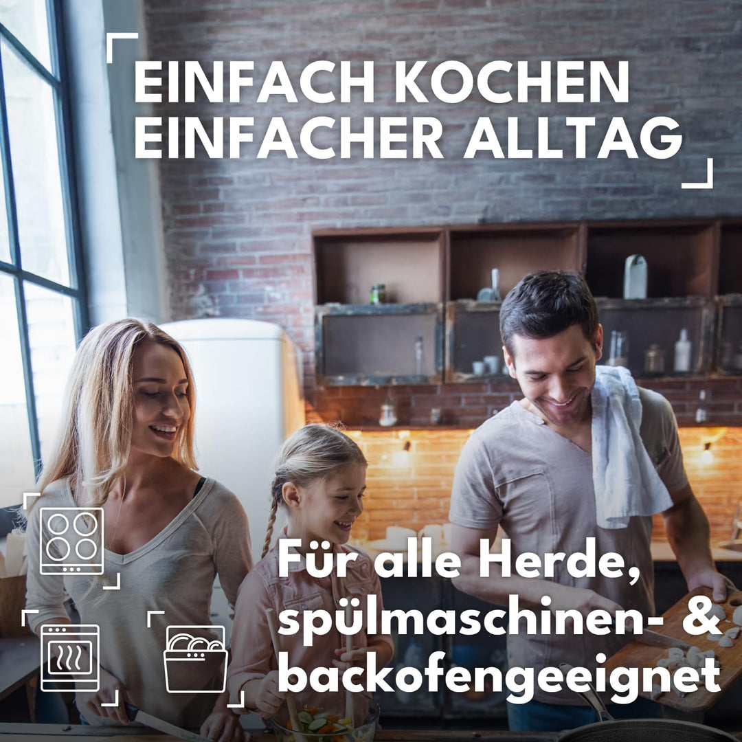 Bratpfannenset 3-teilig – 24 cm, 26 cm & 28 cm Mit Abnehmbarem Griff | Antihaft Pfannen Induktion |