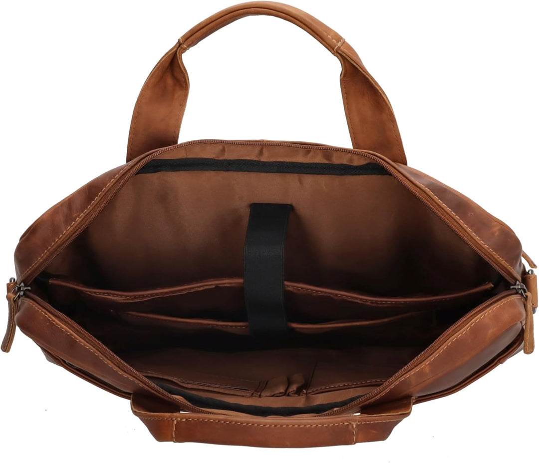 Hide & Stitches Laptoptasche Japura Kollektion 15,6 Zoll Laptopfach Verstellbarer Schultergurt Doppe