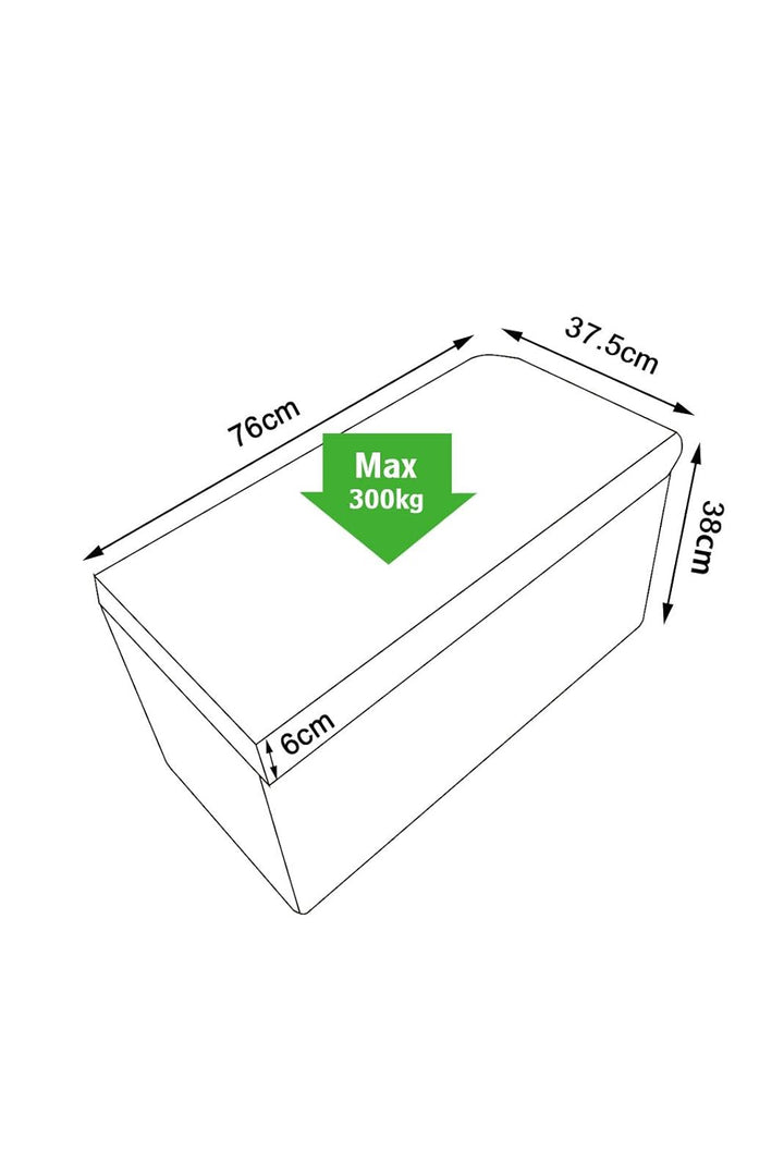 dibea Sitzhocker faltbar max 300 kg Leinen, 76x38x38 cm grau, 76x38x38 cm Grau