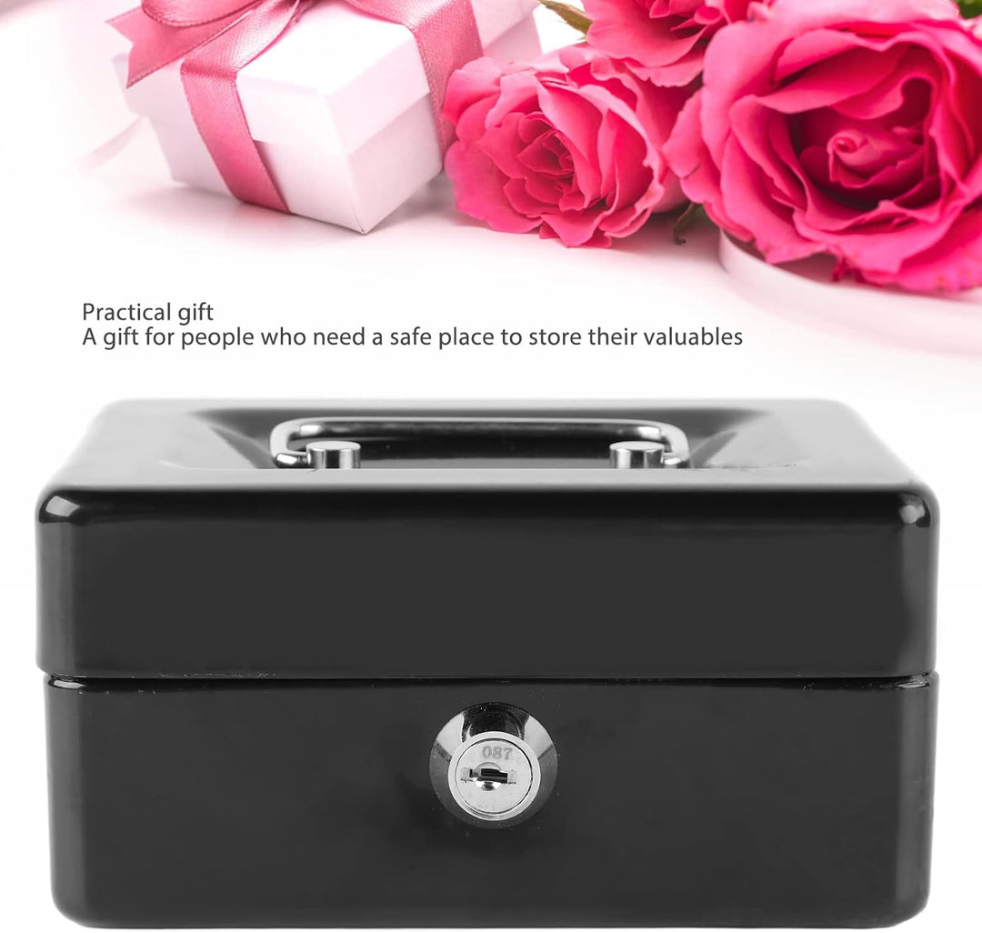 Metall-Sicherheitsbox mit Schlüsselschloss, Feuerfeste Aufbewahrungsbox für Wertsachen, Dokumente, R