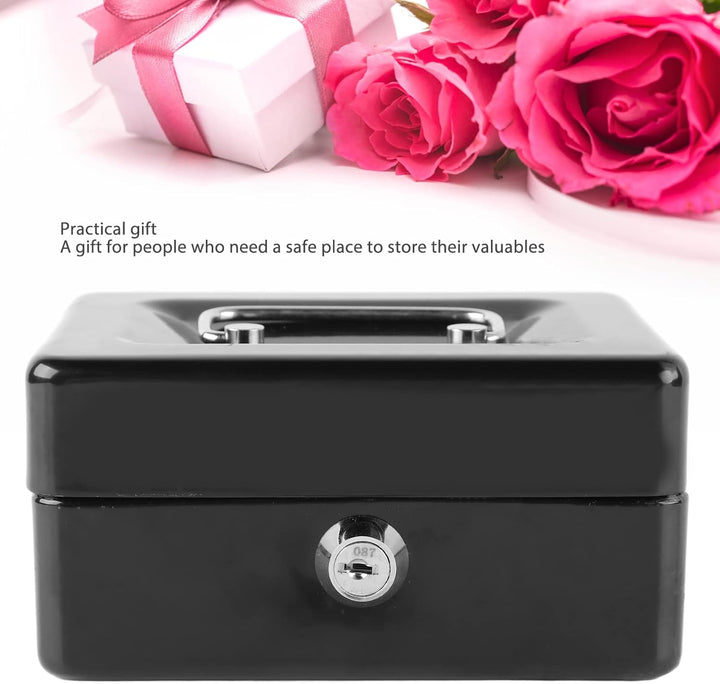 Metall-Sicherheitsbox mit Schlüsselschloss, Feuerfeste Aufbewahrungsbox für Wertsachen, Dokumente, R