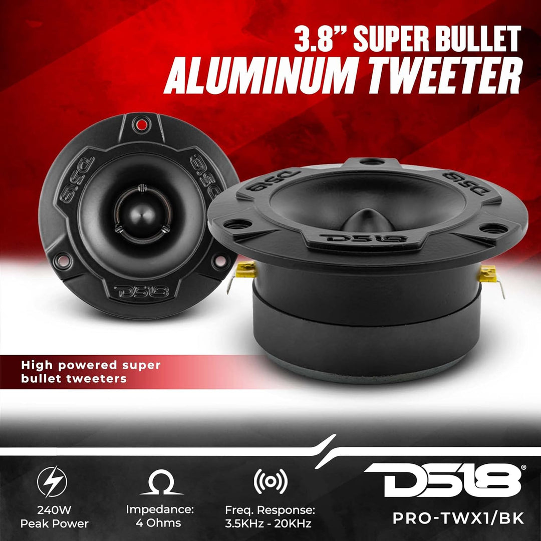 DS18 Car Speaker Tweeters 6.5" Inch 500w Watt 4Ohm Combo Package PRO-X6.4BMPK 16,5 cm PRO-X, 16,5 cm