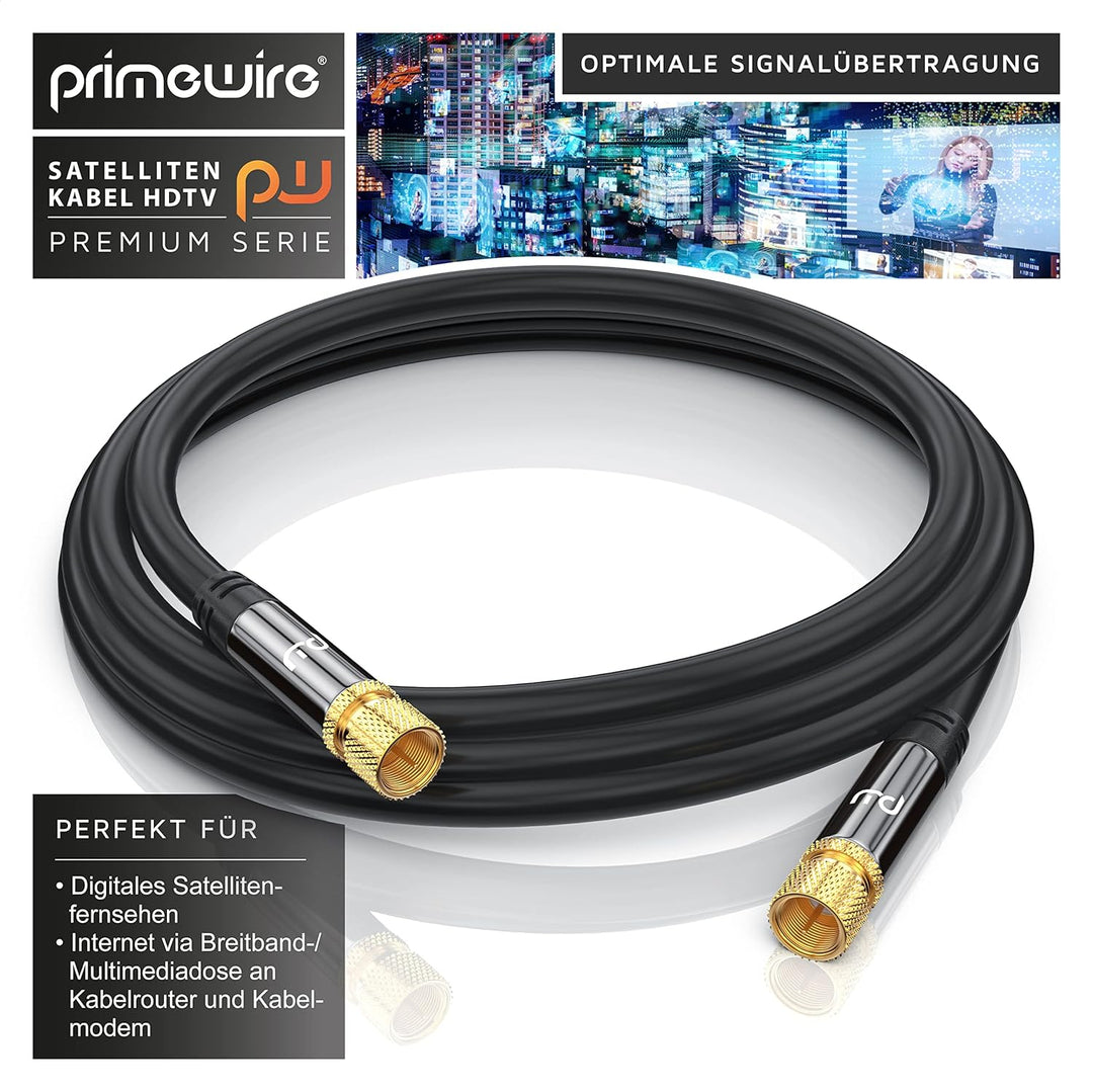 CSL - 15m SAT Kabel HDTV 135dB - Premium SAT Koaxialkabel Satellitenkabel F Stecker - TV HDTV Radio