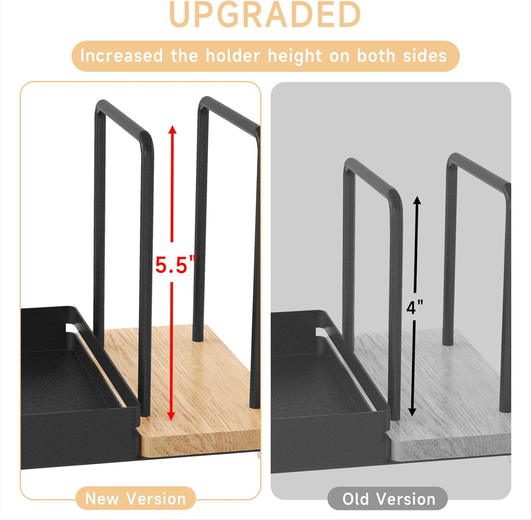 Serviettenhalter Schwarz,Serviettenhalter aus Metall & Holz Serviettenspender mit Caddy für Tisch Kü