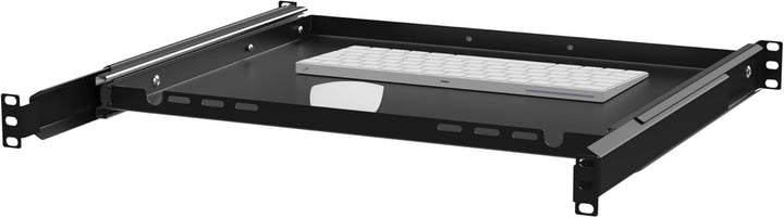 19" Ausziehbarer Regalboden für Tastatur und Maus, 350mm, schwarz RSR19-1U-350B-KM