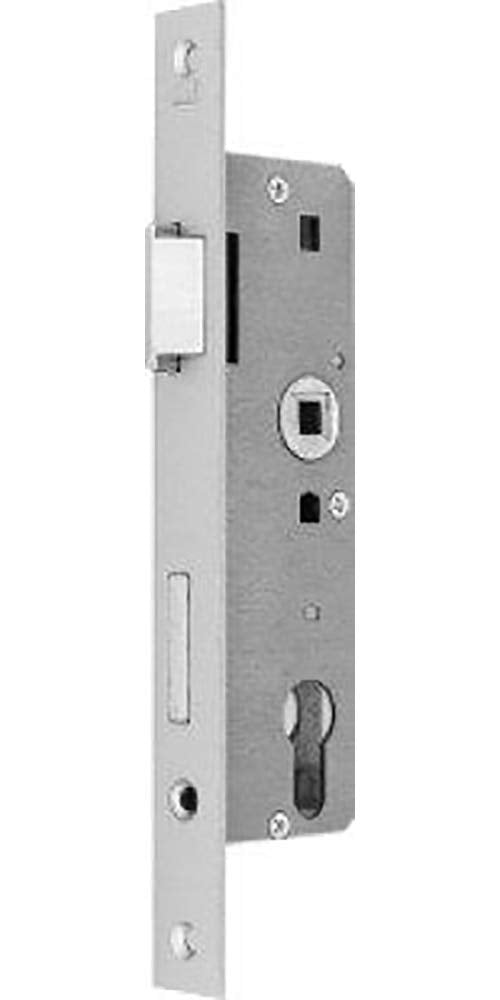 BKS Glastür-Einsteckschloss PZW 20/40/72/8mm DIN L silber ktg.