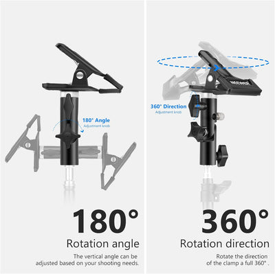 NEEWER 3 Stück Fotostudio Heavy Duty Metall Klammer Halterung mit 5/8 Zoll Stativ Licht Ständer Halt