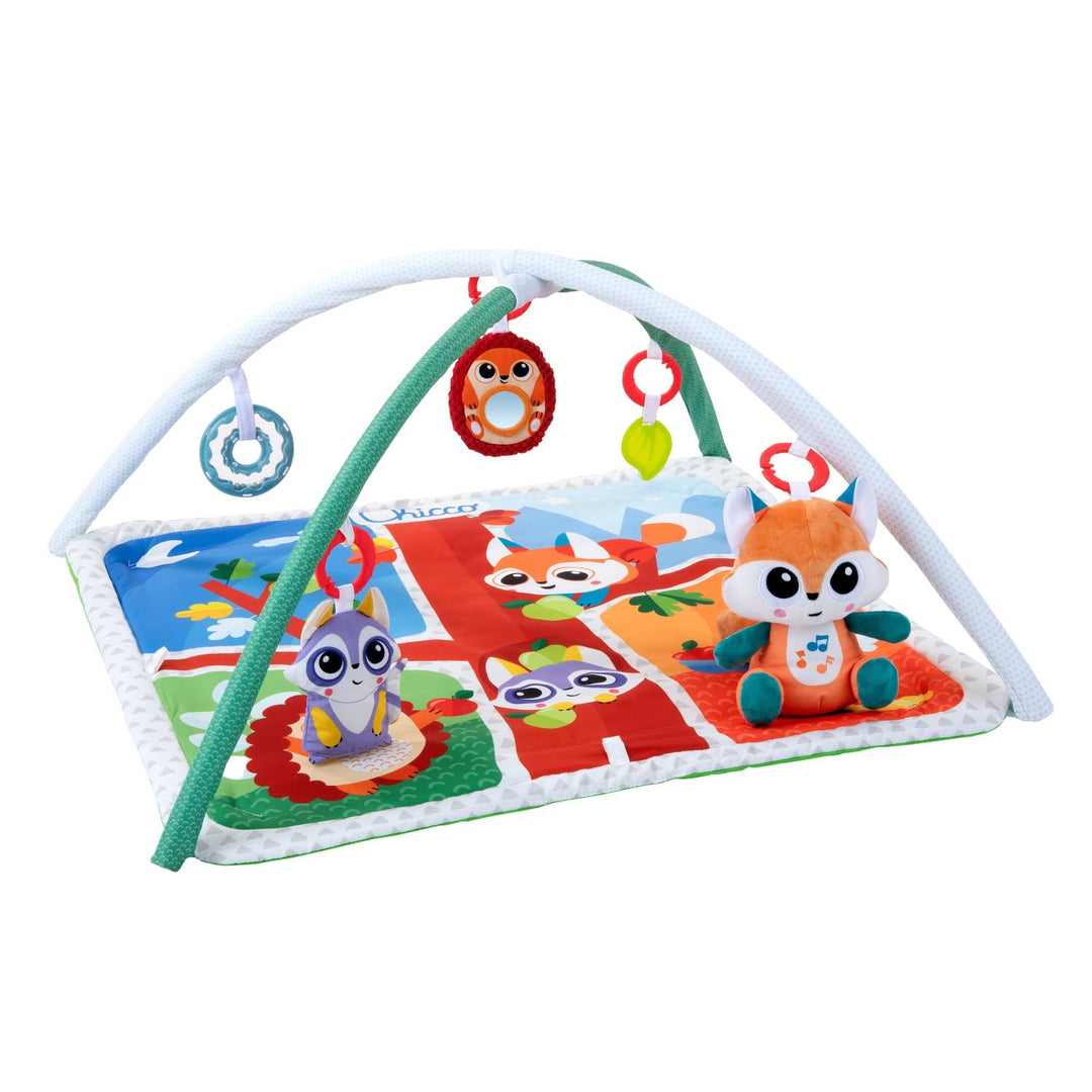 Chicco Waldzauber Baby Krabbeldecke mit Spielbogen, Multifunktionsspielbogen für Babys, 5 abnehmbare
