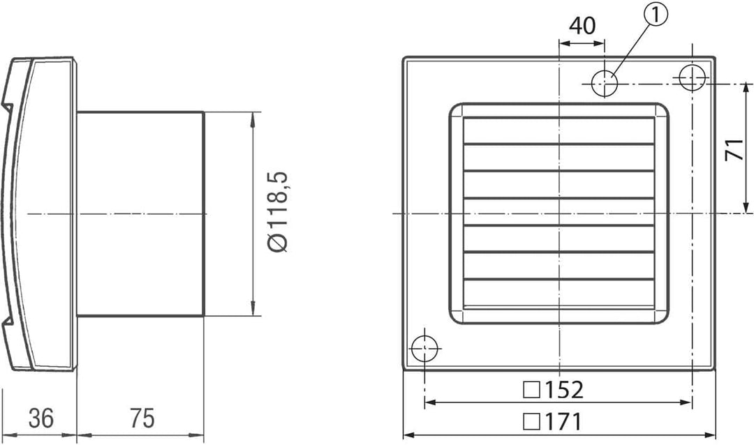 Maico - Original ECA 120 KF, 0084.0011 - elektrischer Innenverschluss &amp; Lichtsteuerung, Kleinraumven