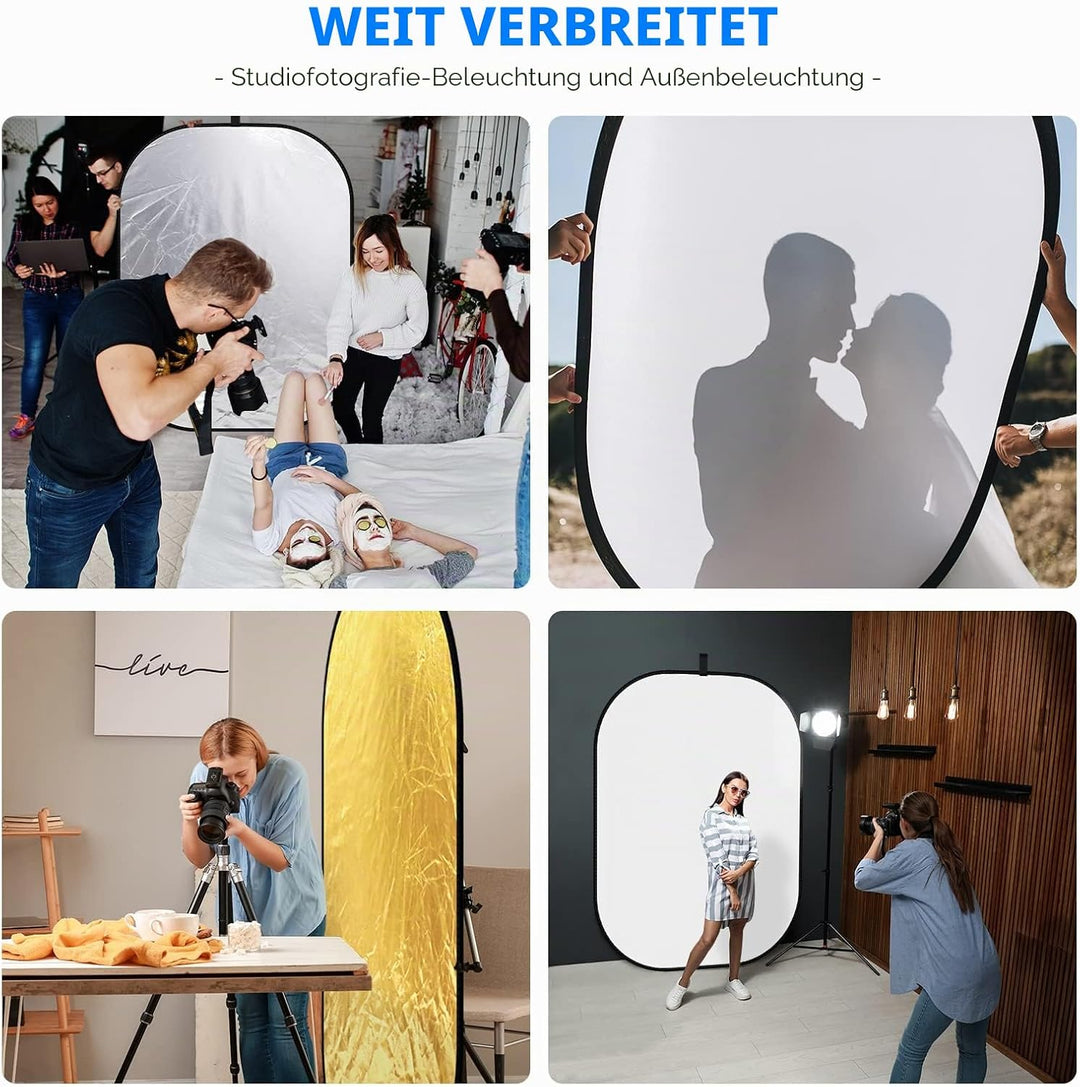 Neewer 5-in-1 tragbarer Faltbarer Multi Disk Rund Licht-Reflektor (150x200 cm (59x79 Zoll)) durchläs
