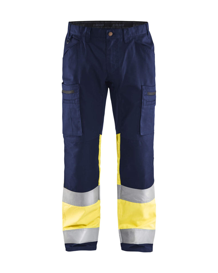 Blaklader 15511811 Hochsichtige Hose mit Stretch, Marineblau/Gelb, grootte C60, C60