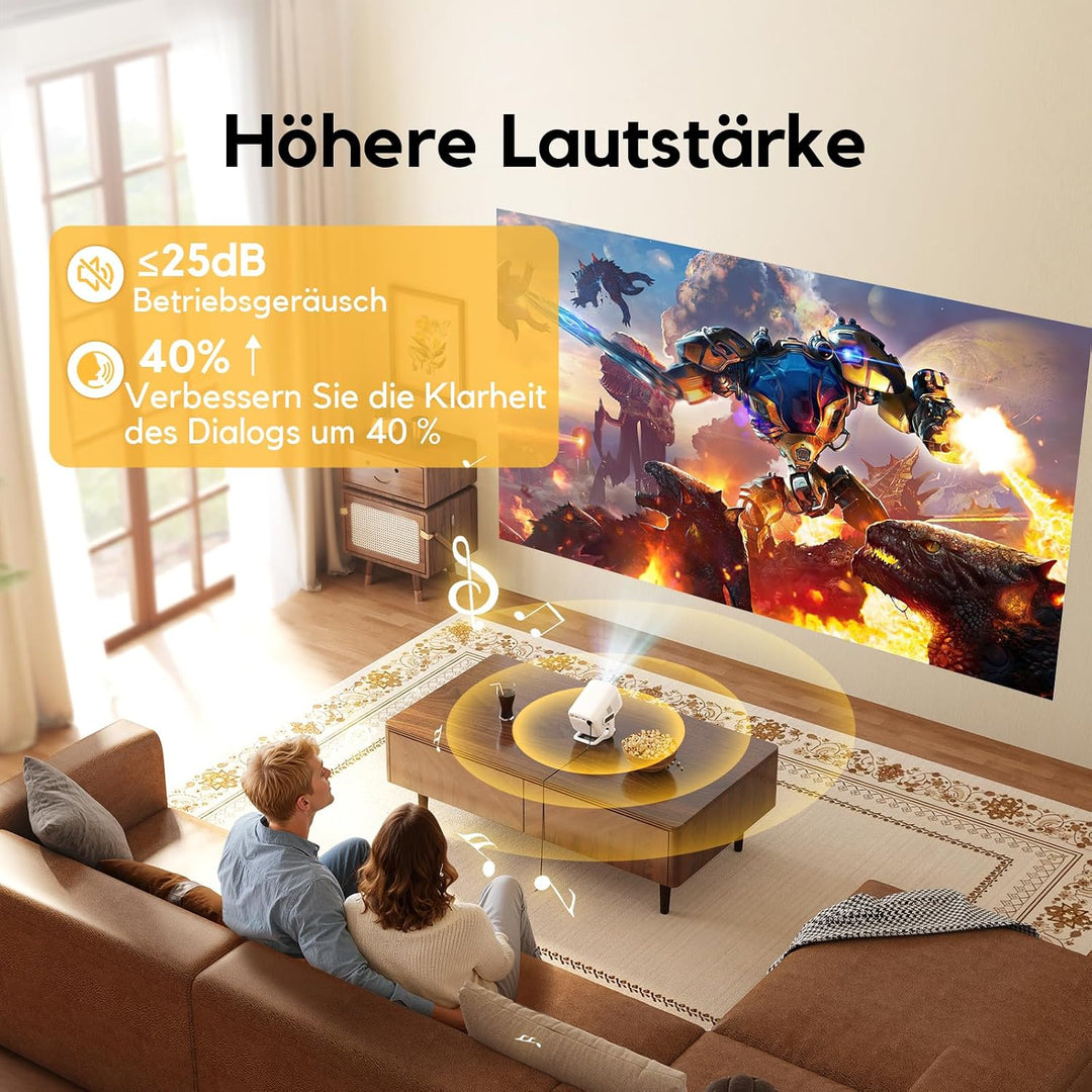 Beamer, AKIYO 7500 Lumen WiFi Mini Beamer Full HD, Native 1080P Full HD Heimkino Video Beamer, HiFi-