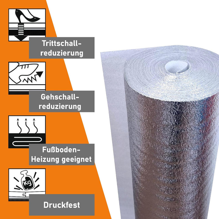 United Foam Industries GmbH Laminat und Parkett Trittschalldämmung uficell ALU PE-Schaum für Laminat