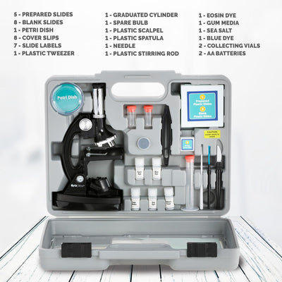 AmScope M30-ABS-KT2 Starter Mikroskop-Kit, Metallrahmen, 120fache, 240fache, 300fache, 480fache, 600