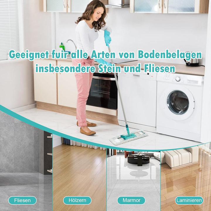 4 Stück Wischbezug für Leifheit Profi XL Micro Duo/Profi XL Cotton Plus Alle Stiel Bodenwischer, 60%