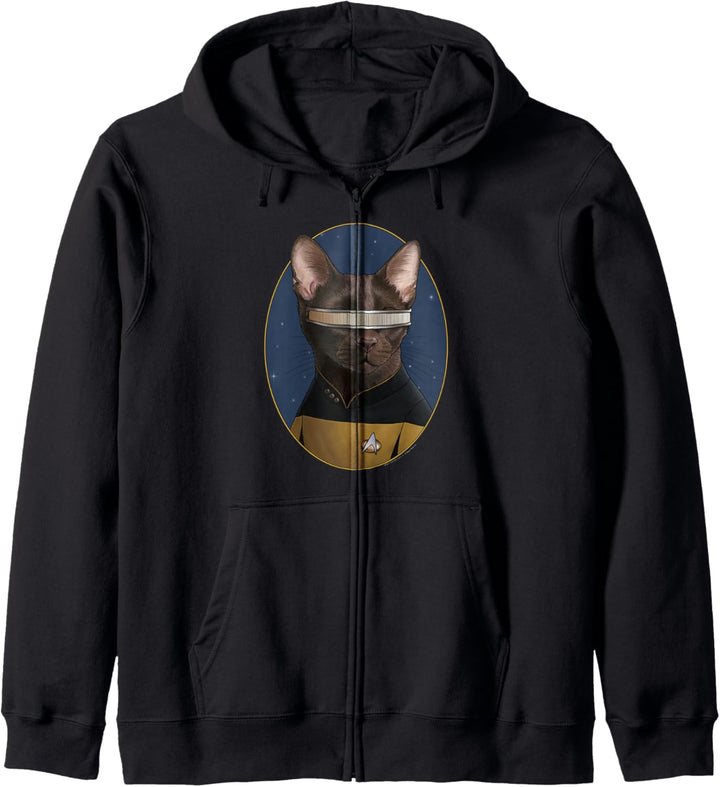 Star Trek: The Next Generation Geordi La Forge Cat Portrait Kapuzenjacke