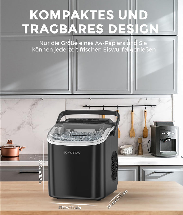 ecozy Eiswürfelmaschine, Eiswürfelmaschine Klein, Selbstreinigende Eiswürfelmaschinen, 2 Eiswürfel G