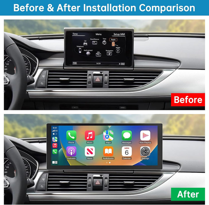 Autoradio 10,25 Zoll Touchscreen mit kabellosem Carplay &amp; Android Auto für 2016–2018 Audi A6 A7 mit