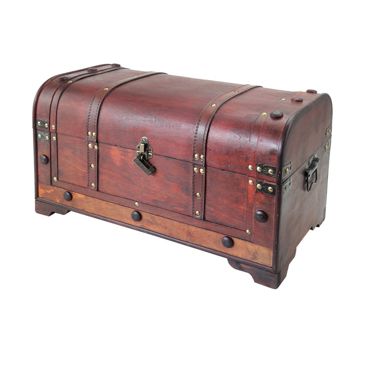 HMF 6402-154 Vintage Holztruhe mit Schloss | 54 x 28 x 30 cm | Gross | Mexiko 54 cm, Mexiko, 54 cm,