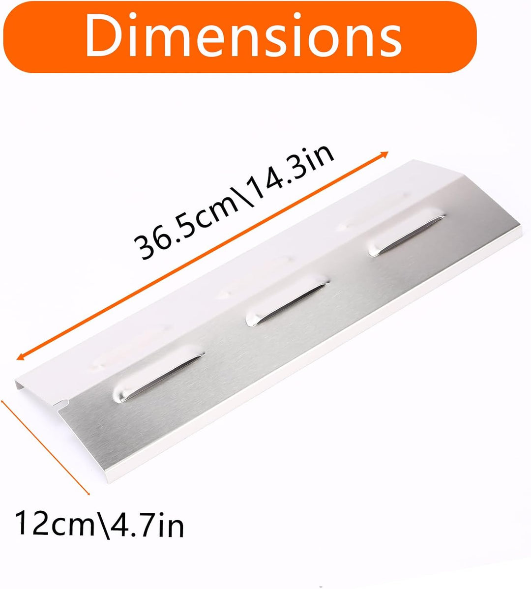 Uniflasy 36,5 x 12 cm Edelstahl Brennerabdeckung für Enders Chicago 3, Boston Pro 3K, Tepro 3561, Ba