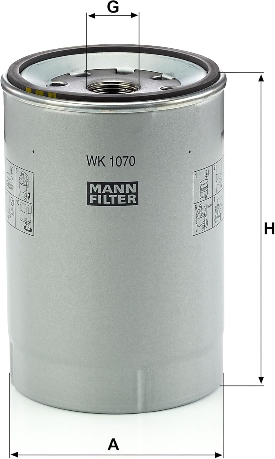 MANN-FILTER WK 1070 x Kraftstofffilter Satz mit Dichtung / Dichtungssatz Kraftstofffilter – Für Nutz