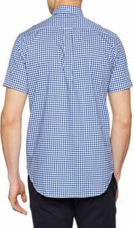 GANT Herren Reg Broadcloth Gingham Ss Bd Hemd, College Blue