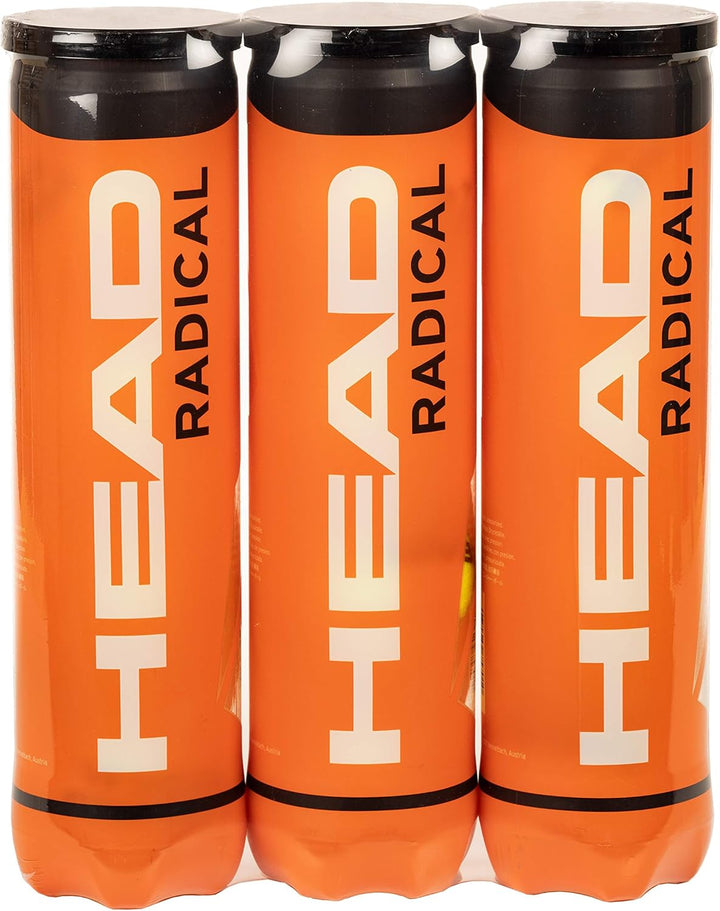 Head Radical Tennisball (3 x 4 Stück) Bundle mit Dämpfer, Bundle mit Dämpfer