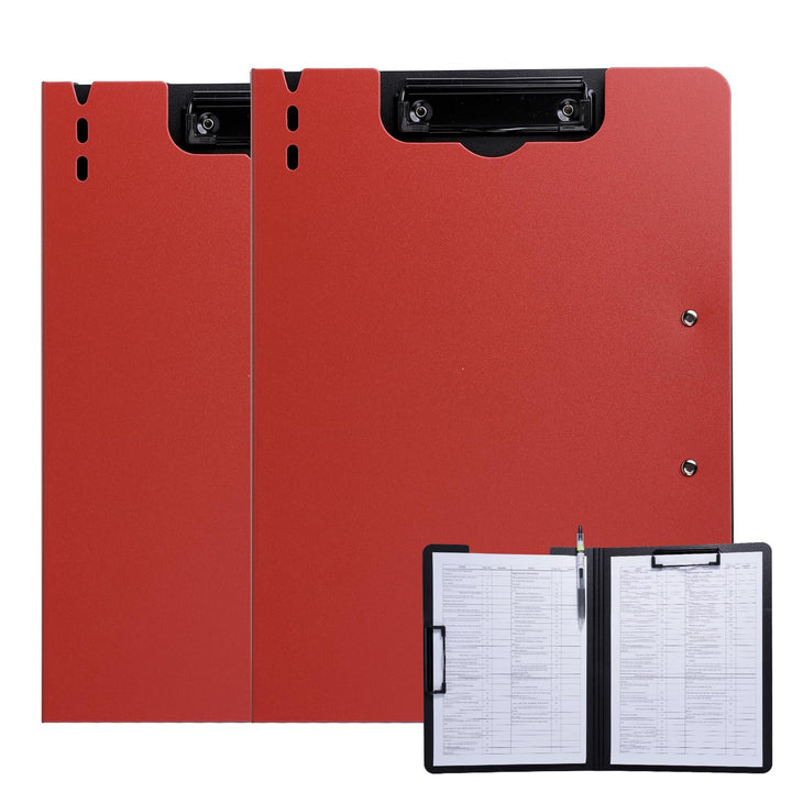 FRETONBA Klemmbrett a4, Schreibmappe 2er Pack Klemmbrett mit deckel, Klemmbrettmappe mit 2 Klemmen,