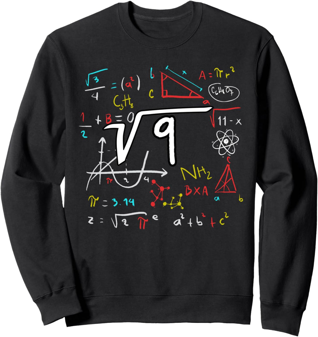 Quadratwurzel 9 3. Geburtstag 3 Jahre alt Mathematik Sweatshirt