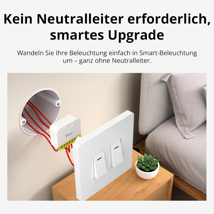 SONOFF MINI DUO-L Zigbee Smart Switch – No Neutral Wire, Zigbee 3.0, Dual Channel, Compact Design, W