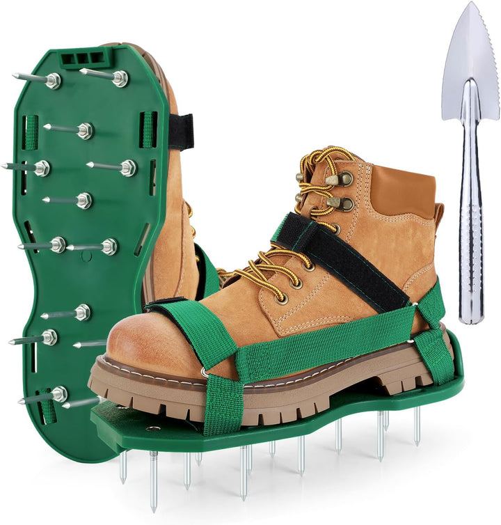 Ohuhu Rasenlüfter Schuhe Nagelschuhe mit Schaufel Kostenlose Installation, Rasenbelüfter Aerifiziere