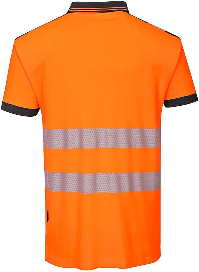 PW3 Polo Manica Corta Hi-Vis 4XL Orange / Schwarz, 4XL Orange / Schwarz