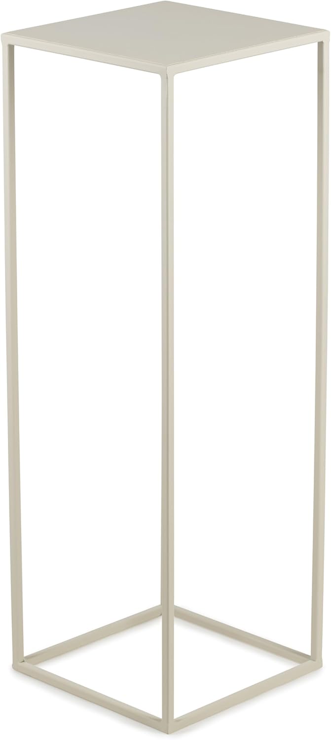 HowHomely Blumenständer Metall Cremefarben 70 cm Hoch - Solider und Robuster Blumenhocker Metall - P