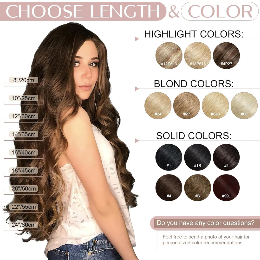 SEGO Haarteil Clip in Extensions Echthaar DICKER 1 Tresse 5 Clips Dicker Dichter Haarverlängerung 10