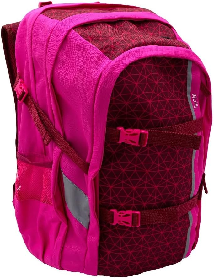 Schul-Rucksack 3 tlg. Set Undercover TWIXTER Fancy Pink mit Schlamper-Box und Regenschutz-Hülle Rosa