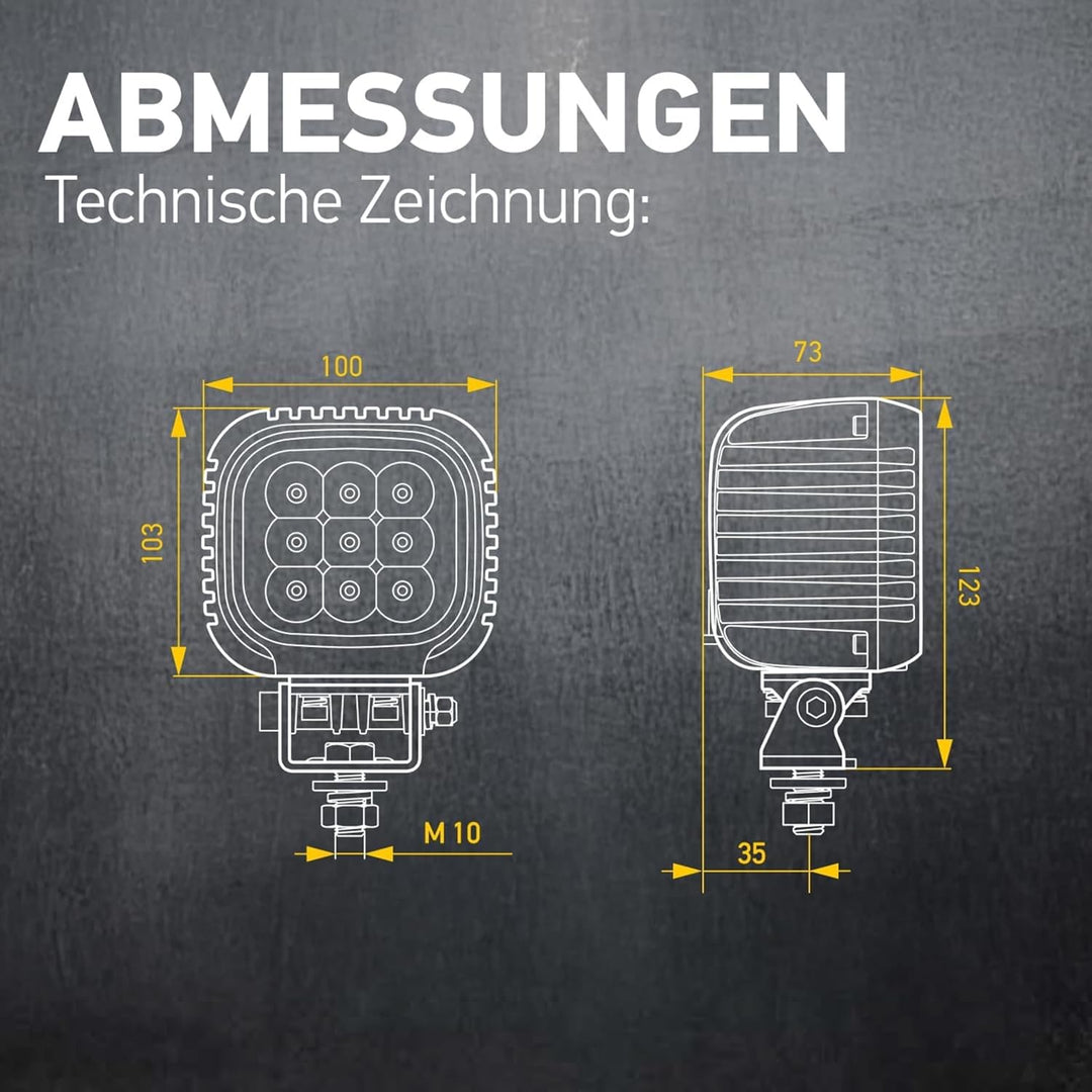 HELLA - LED-Arbeitsscheinwerfer - Valuefit S3000 - 24/12/48V - 1800lm - geschraubt/Anbau - schwenkba