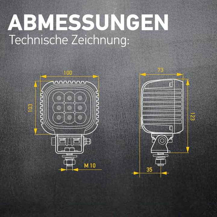 HELLA - LED-Arbeitsscheinwerfer - Valuefit S3000 - 24/12/48V - 1800lm - geschraubt/Anbau - schwenkba