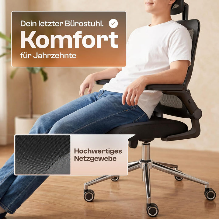 Bravo Bürostuhl ergonomisch [ORIGINAL] Schreibtischstuhl ergonomisch mit 8 Komfort-Einstellungen | G
