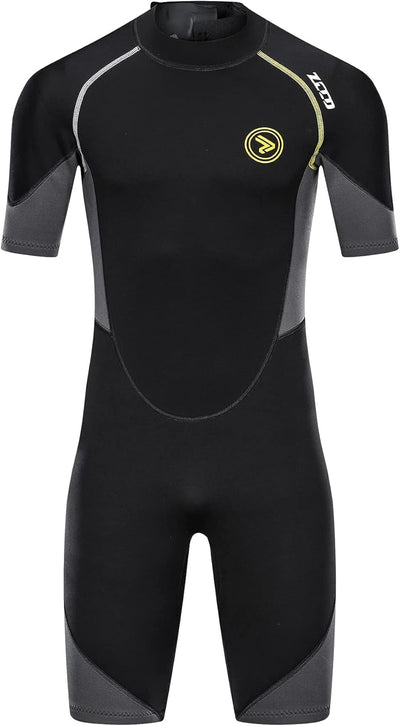 ZCCO Herren Shorty Neoprenanzüge 1,5 mm Premium Neopren-Reissverschluss Kurzarm zum Tauchen, Speerfi