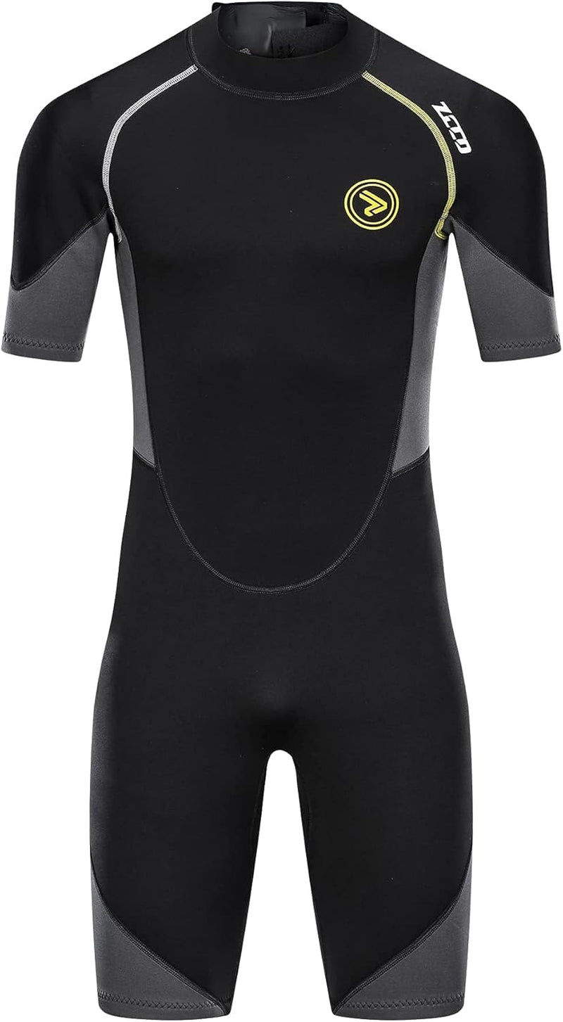 ZCCO Herren Shorty Neoprenanzüge 1,5 mm Premium Neopren-Reissverschluss Kurzarm zum Tauchen, Speerfi