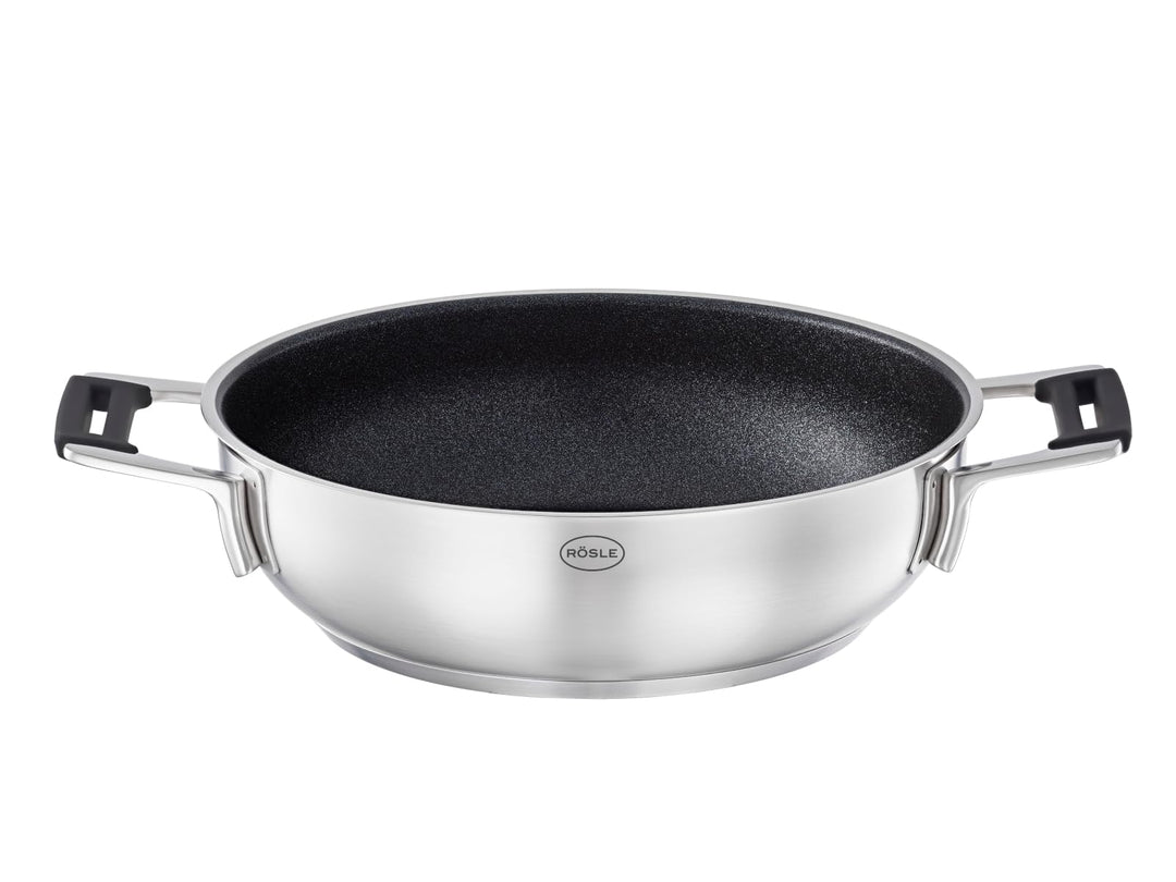 RÖSLE SILENCE PRO Servierpfanne, Pfanne mit kratzfester Premium-Antihaftversiegelung ProResist, Sili